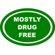 Mostly Drug Free Oval Decal / Sticker 01