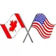 American and Canadian Flag Decal / Sticker